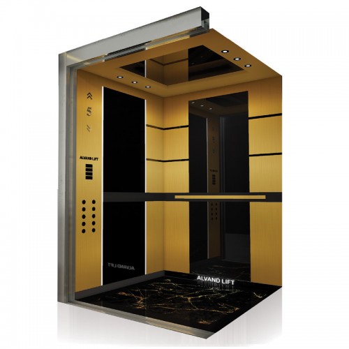 کابین آسانسور با کف سنگ ایرانی کد AL 02