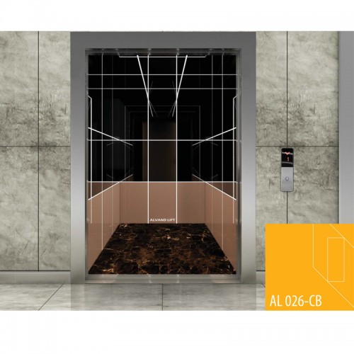 کابین آسانسور الوند مدل AL 026 با کف طرح سنگ