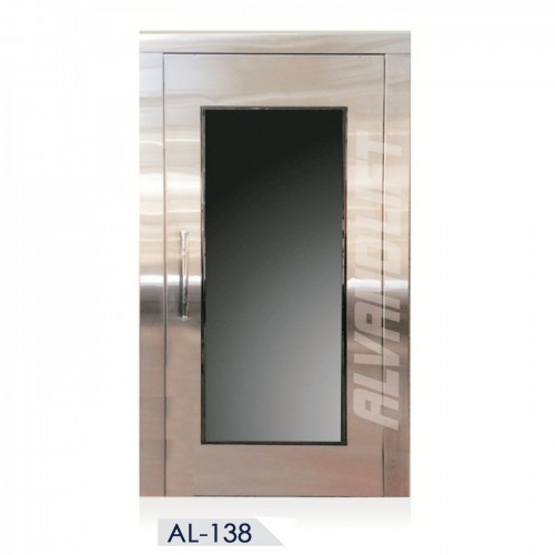 درب قاب بزرگ استیل خش دار نقره ای مدل AL-138