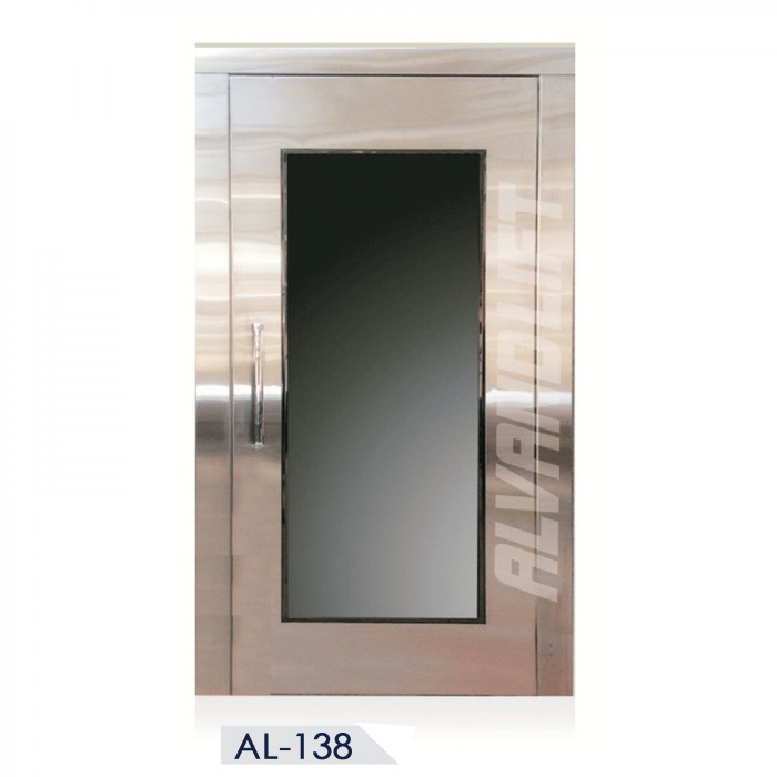 درب قاب بزرگ استیل خش دار نقره ای مدل AL-138